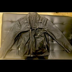 H&M Lamb Skin faux leather Biker Jacket XL